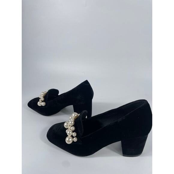 NWT Miista E8 Driel Velvet Chunky Block Heel Pumps Pearls Old Money Preppy 41 - Picture 6 of 14